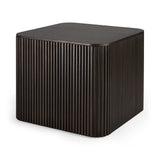 mahogany roller max dark brown square side table