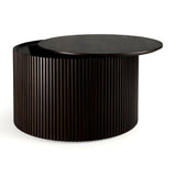 mahogany roller max dark brown round coffee table