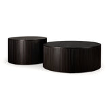 mahogany roller max dark brown round coffee table