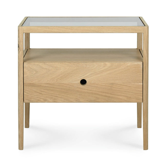 oak spindle bedside table